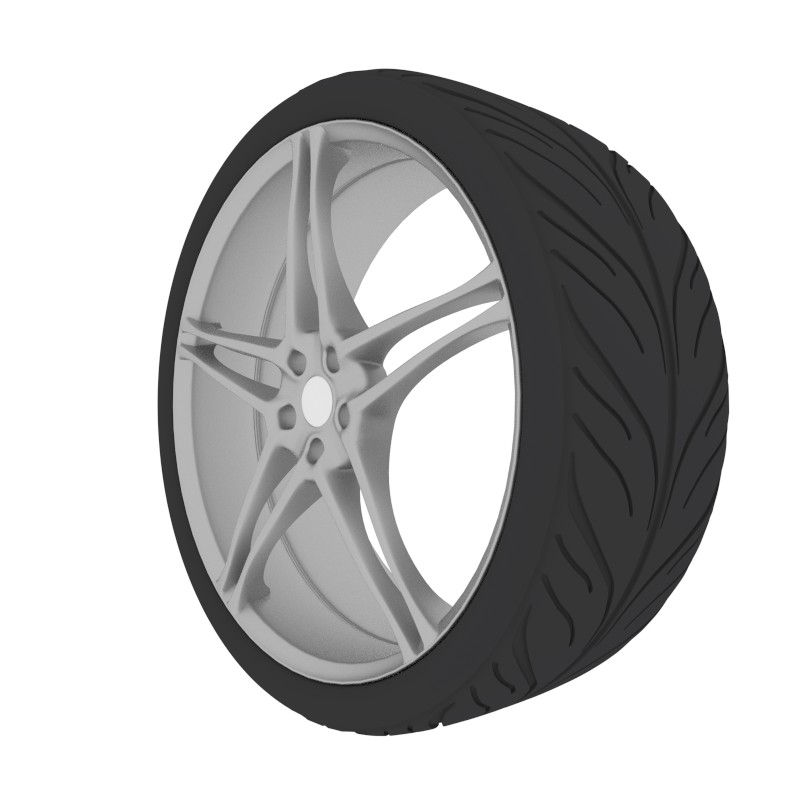 Aluminium car wheel with tire preview image 1